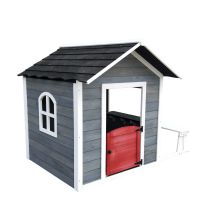Robincool - Casita Infantil De Madera 1,2 M² De 116x138x132 Cm Diseño Abierto Con Ventanas Y Banco Exterior