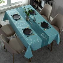 Kueatily - Rechteckige Antifouling-tischdecke, Rechteckige Pu-wachstuch-tischdecke Mit Retro-druck, Esstisch, Picknick, Party, Garten, 
