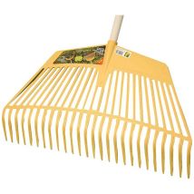 Kombigerät 2 in 1 Rechen + Gabel aus Kunststoff, gelb – 26 Zinken, Breite 600 mm