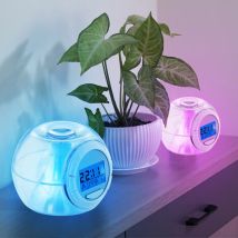 Wecker Digital Led Display Mit Datum Temperatur Rgb Farbwechsel Mit 6 Naturtönen, Kunststoff Klar, H 8,5 Cm, 2er Set