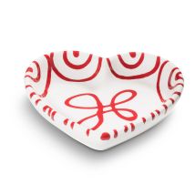 Gmundner Keramik - Rotgeflammt, Herzschale (l:10cm)
