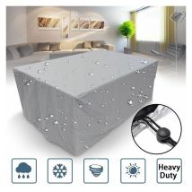 Copertura Per Mobili Da Giardino In Tessuto Oxford 210d Impermeabile, Antivento, Anti-uv, Resistente, Per Tavolo E Sedie, Argento - 808080cm