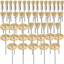 45 Piezas De Cepillos De Latón, Cepillos De Alambre, Cepillo De Alambre, Kit De Pulido Dremel Proxxon, Cepillos De Acero, Discos De Pulido, Cepillo 