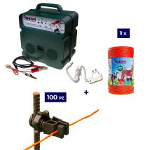 Komplettes Kit Für Den Weidezaun : 1 X Weidezaungerät Doppelstromversorgung 12v (batterie) / 220 / 230 V Bis 5 Km Elektrozaun B12/2 + 1 X 