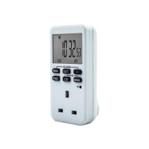 Uni-Com – Electronic Timer with LCD Display – Programmable and Remote-Controlled Outlet – 10 On/Off Settings – Energy Efficient