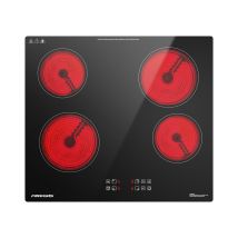 Glaskeramik-kochfeld Firegas – 4 Kochzonen 6000 W – L 59 X T 52 Cm – Schwarz