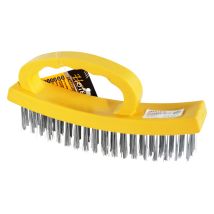 Hoteche - Cepillo Pua Acero Con Asa De 4x18 Hilera , Cepillo De Púas De Acero Con Asa De Plástico Ideal Para Uso Industrial, Talleres, Soldaduras, Etc