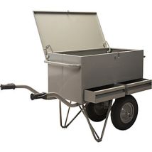 Matador – 18756 – Carretilla para herramientas con 2 cajones – Capacidad 190L – Neumáticos a prueba de pinchazos – Acero gris