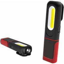 Rechargeable Led Work Light, 2 In 1 Inspection Light With 360 Degree Rotation And 5w Cob Led Torch Light With Magnetic Base And Hook For Home Workshop