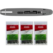 Gt Elec - Oregon 3 Stück Sägekette 91px045x, 3/8'', 1,3mm, 45 Treibglieder Mit 30 Cm (12-zoll) Führungsschiene 120sdea041