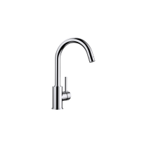Blanco - Mezclador De Lavabo Mida Con Cuello De Cisne, Cromo