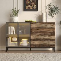 Fufu&Gaga Sideboard mit LED-Beleuchtung – Hochglanz-Finish – MDF, Metall, Glas – 160x41x95cm – 53kg