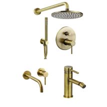 Juego Completo De Mezcladores De Baño En Color Bronce Envejecido. Pollini Jessy Kitjes3