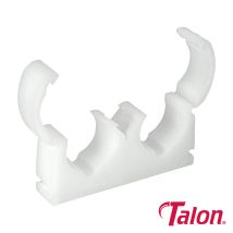 Double Hinged Pipe Clips White - 22mm - Talon