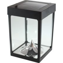 Mini Solar Photophore - Glaswände - Schwarz - Tischlampe - Solarenergie - 1 Glühbirne