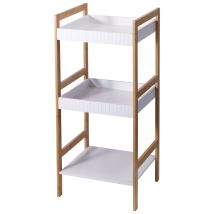 Colonne De Salle De Bain Forma, Cadre En Bambou, 36 X 33 X 80 Cm