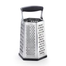 Cuisipro – 6-Sided Box Grater with Surface Glide Technology – Ideal for Grating Vegetables, Cheese, and Ginger – Dishwasher Safe