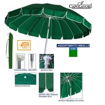 Ombrellone Mare Spiaggia Luxury Struttura In Alluminio Verde 220 Cm