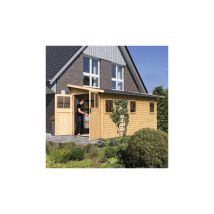 Abri Jardin Adossé Bois 8m² 19mm Karibu Juist 5 Marron