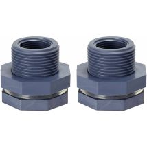Leisei - Water Tank Fitting Kit, Garden Faucet Kit With 2pcs 1.9cm Pvc Bulkhead Fittings 2pcs