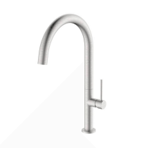 Idro Bric - Mezclador De Fregadero De Caño Alto En Acero Cepillado Con Ahorro De Agua - Serie Detroit