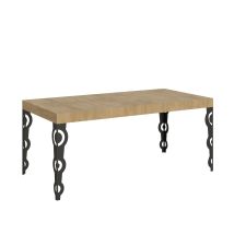 Bob Gardens - Table Extensible Karamay 200/460x90 Cm Chêne Naturel Avec Pieds Anthracite