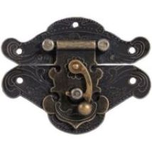 Vintage Style Latch Antique Embossed Hasp Lock Closure With Screws For Decorative Cabinets, Cupboards, Wardrobes, Jewelry Boxes, Gift Boxes, Suitcases