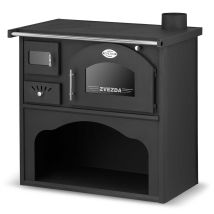 Cuisinière à bois Zvezda CLASSIC GFS – 6 kW – Surface de chauffage jusqu'à 80 m² – Acier – Compatible avec tuyaux de 130 mm