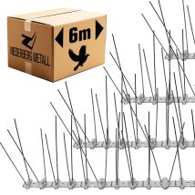 Niederberg Metall - 6 Mètres Pics Anti-pigeons Plastique - Piques Anti Oiseaux Repulsif Chat Jardin