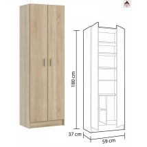 Fores Habitat S.l.u. - Kit Armadio 2a/5rmultiuso Cm.59x37x180h Rovere Canadian