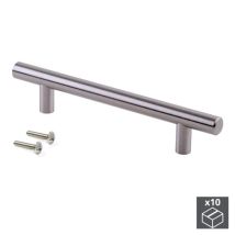 Emuca Lote De 10 Tiradores Para Mueble Orlando, L252mm, Intereje 192mm, Acero, Níquel Satinado -