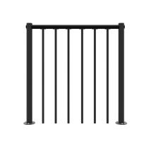 Ringhiera Per Scala Dritta - Nero - Acciaio Termolaccato - Lunghezza 1m - Corrimano In Pvc - Re-i-rv-pvc-n