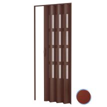 Pinto - Falttür Mit Kunstglaseinsätzen In Pvc Mod. Sonia Mahagoni 82x220 Cm