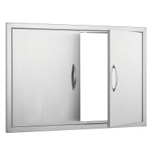 Mophorn Porta Di Accesso Al Barbecue, Doppia Porta Esterna Della Cucina 915x610x46 Mm, Porta Ad Incasso In Acciaio Inox, Con Maniglie, Per Isola 