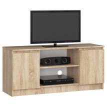Abamihome - Tv Schrank Akord Fernsehkommode 120 Cm Sonoma-eiche 2 Türen 2 Ebenen B120 X H55 X T40 Cm