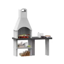 Barbecue A Carbonella In Cemento "pistoia Xl" 160x59x203 Cm