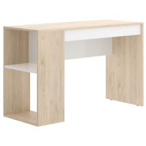 Escritorio con estante y cajón blanco – 74 cm alto x 115 cm ancho x 50 cm profundo – Madera melaminizada – Capacidad 50 kg
