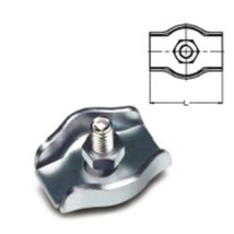 Sujetacables plano simple acero C-15 cincado 2 mm – 18,5 mm – 12,6 mm – Tornillo M4