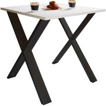 Ebuy24 - Mesa De Comedor De Madera Vcm Premium Al. 76 X An. 80 X P. 50 Cm Mesa De Comedor De Cocina Mesa Xona X (negro / Blanco)