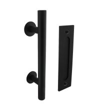 Intersteel - Türgriff Und Aufschraubmuschel Für Schiebetüren In Schwarz Massives Material