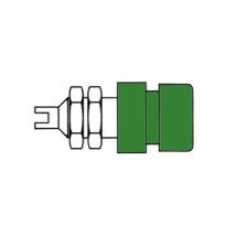Presa isolata 4mm – Verde – Diametro foro montaggio 8mm, Spessore massimo pannello 2mm – HIRSCHMANN