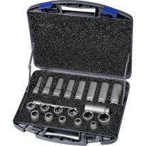 Set di Chiavi a Bussola 1/2" 21 Pezzi - Acciaio Speciale - Finitura Grigia - Compatibile con Avvitatori Pneumatici