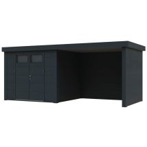 Novo Habitat - Caseta Metalica Jardin Nh7 Con Terraza Antracita