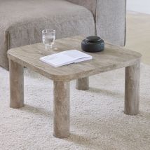 Table Basse 60x60x36cm Effet Marbre Gris - Solano