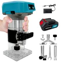Teetok - Routeurs, Outil De Routeur Compact Sans Fil Et Sans Balais, Routeur À Main 850 W, Tondeuse À Bois, Pince De Serrage 1/4', 6 Vitesses + 1 