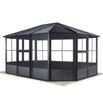Alu Pavillon Kaltwintergarten Charleston 1215 Anthrazit 384x489x281 Cm - Sojag