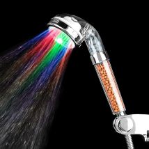 Minkurow Led Duschkopf Filtration Leuchtender Duschkopf Handbrause Mit 7 Farben, Die Den Wasserdruck Erhöhen