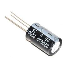 Condensatore Elettrolitico 2200uf 25vdc 105âoc Dimensioni 13x20mm Radiale 2200mf25v105