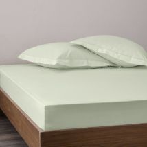 Drap Housse Percale "julian" Avec Bonnet 35 Cm Toutes Dimensions Coton Pur - Julian Vert D'Eau - 180 X 200 Cm Bonnet De 35 Cm - Julian Vert D'Eau -