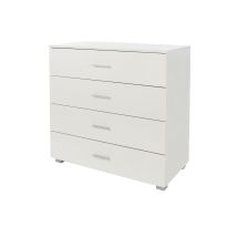 4 Drawer Chest Of Drawers - Mdp - L40 X W80 X H84 Cm - White - Flat Packed